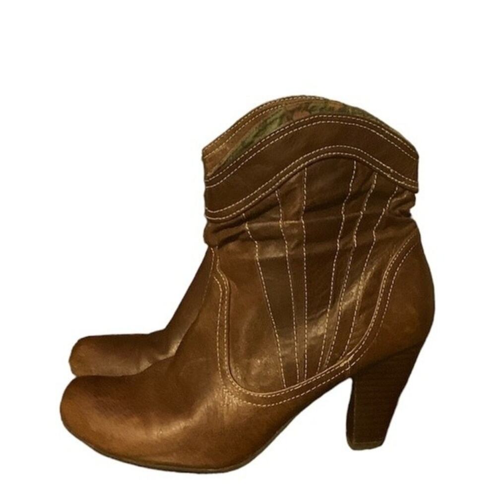 BC Footwear Ankle Boot Heeled Bootie‎ Vegan Leather Western Size 7.5